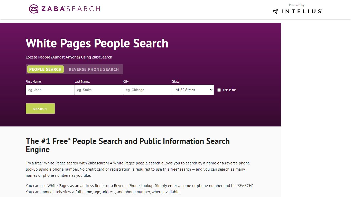White Pages | ZabaSearch